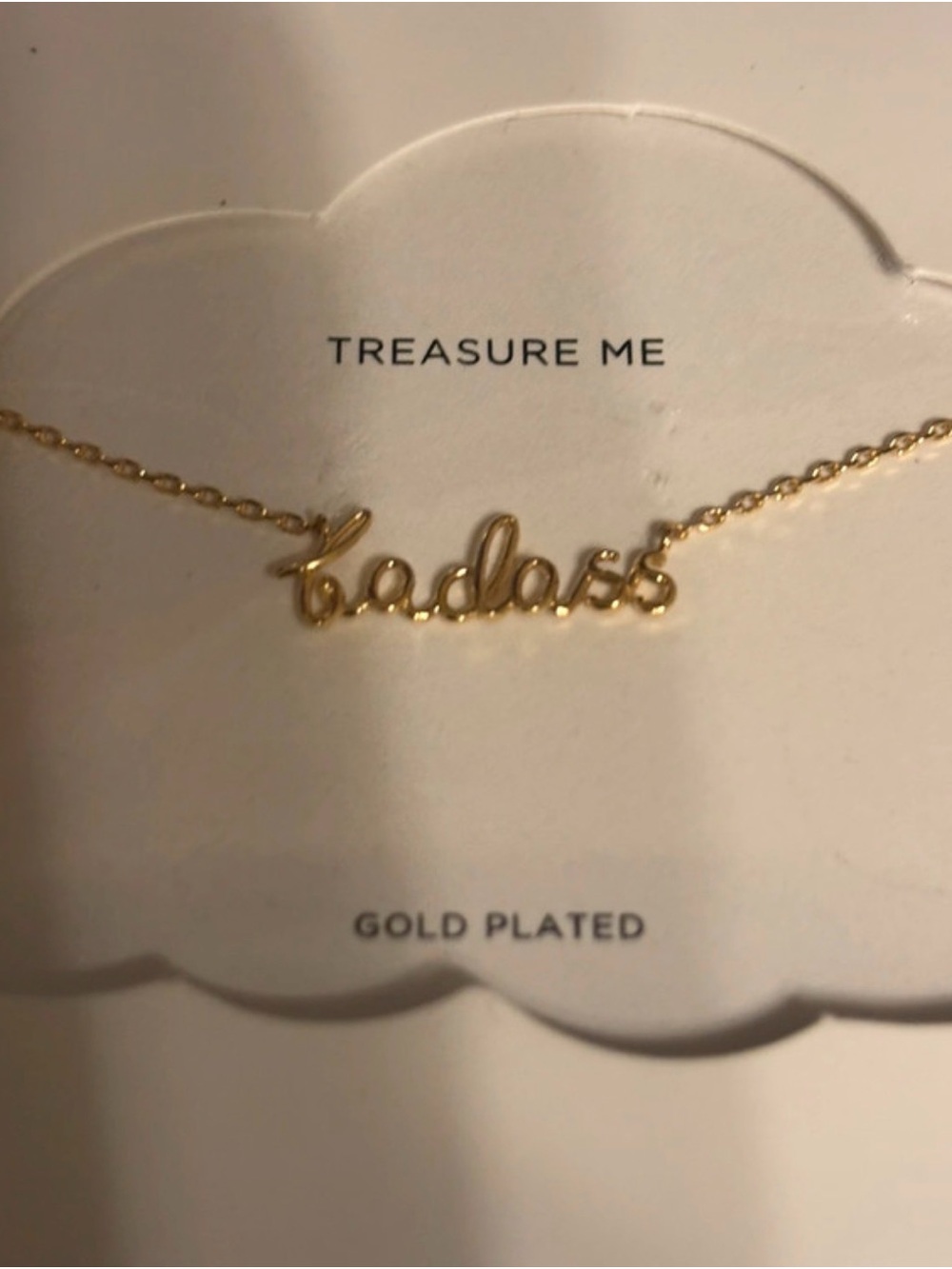 Gold plated “badass" Script Necklace